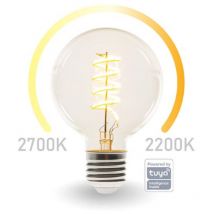 E27 led wifi, 6,5 Watt 555 Lumen, 2200-2700 Kelvin, Ø9,5cm, per App steuerbar
