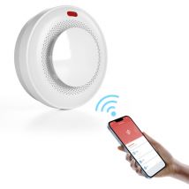 Lifcausal - Détecteur de fumée intelligent WiFi, alarme incendie, vérification automatique, application Tuya, détection à 360 degrés, contrôle à