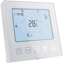 WiFi Thermostat Chaudiere Gaz/Chauffage au Sol Eau 3A Alexa Google Home Compatible Programmable Blanc