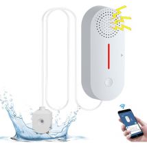 WiFi Water Leak Detector, Water Level Detector, 100dB Water Detector, Water Detector Wireless Water Alarm Sensor, Push Notifications on Smartphones