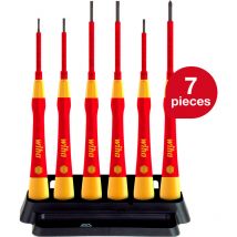 Fine screwdriver set PicoFinish electric (42989) slotted, Phillips 6 pcs. with holder - Wiha