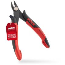 Wiha - Alicates de corte diagonal Electronic con cabeza puntiaguda ancha sin chaflán 130 mm, 5 1/2' (27391)