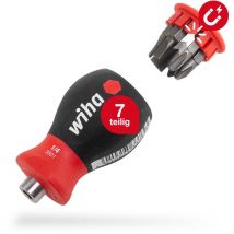 Schraubendreher Stubby mit Bit Magazin magnetisch (33736) i Schlitz, Kreuz i mit 6 Bits, 1/4' - Wiha