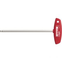 Clé mâle avec manche en t Six pans à tête sphérique nickelée brillante 4.0 mm (04111) - Wiha