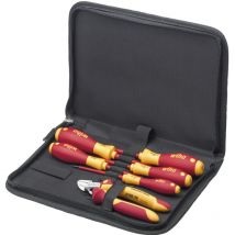 Juego de herramientas para electricistas con destornilladores, alicates de corte diagonal, de 7 unid., incl. funda para herramientas (33969) - Wiha