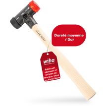 Wiha Massette Safety avec embouts ronds mi-souples et durs avec manche en hickory, embout de massette rond 30, 290 mm (26611)