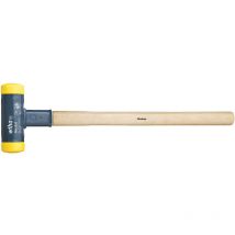 Wiha Massette à embout plastique sans rebond avec manche en hickory, embout de massette rond 30, 350 mm (02093)