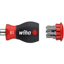 Giravite con portainserti a magazzino, magnetico a taglio, Phillips con 6 inserti, Stubby, 1/4' (33736) - Wiha