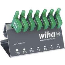 Stiftschlüssel mit Fähnchengriff Set torx 7-tlg. schwarzoxidiert im Werkbankständer (25625) - Wiha