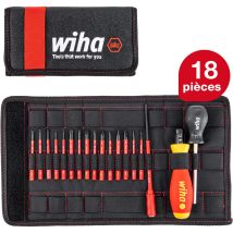 Wiha - Jeu De Tournevis Dynamométriques Torquevario -s Electric 0,8-5,0 Nm Jeu Mixte De 19 Pcs À Couple Limité À Réglage Variable Y Compris Une 