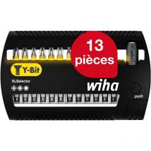 Jeu d'embouts XLSelector Embout y 13 pièces i 50 mm ph, Pozidriv, torx 1/4' E6,3 i Porte embout magnétiqueAdapté aux visseuses par impact &