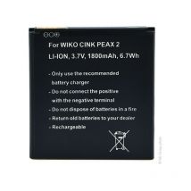 Batterie téléphone, smartphone, gsm pour 3.7V 1800mAh - peak 2 - Wiko