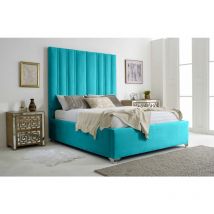 Wilburn Teal Plush Velvet King Bed Frame