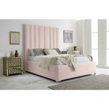 Wilburn Pink Plush Velvet Small Double Bed Frame
