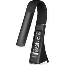 Wilit - Tischlampen Wohnzimmer Schlafzimmer led Dimmbar in 3 Helligkeitsstufen, Wecker, Dimmbarer Display für Zeit, Datum und Temperatur, Schwarz