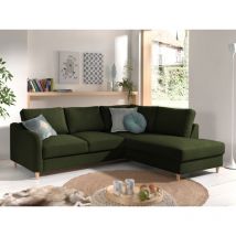Lisa Design - Will - rechts - schlaffunktion - 5 sitzplätze - aus stoff - grün
