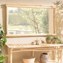 Macabane - will - Miroir rectangulaire en branches de teck naturel