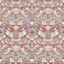 Clarke And Clarke - William Morris Design Strawberry Thief Wallpaper Plum Cream Paste The Wall