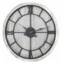 Williston Wall Clock - Metal/Wood - L5 x W60 x H60 cm - Silver/White