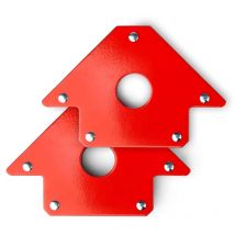 Wiltec - 2x Schweißmagnet 32 kg Haftkraft, 190 x 120 x 26 mm Schweißwinkel mit 45°, 90° und 135°, Schweißzubehör Magnetwinkel hält Werkstücke zusammen