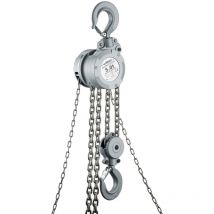 Wiltec Alu Kettenzug bis 5 t, robuster Handkettenzug 3 m Hubhöhe, Tragmittel mit G100-Lastkette, Hebezeug manuell aus Aluminium, hochbelastbares