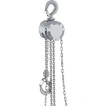 Wiltec Alu Kettenzug bis 500 kg, robuster Handkettenzug 3 m Hubhöhe, Tragmittel mit G100-Lastkette, Hebezeug manuell aus Aluminium, hochbelastbares