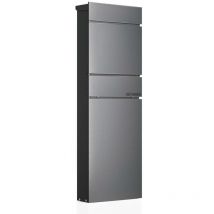 Wiltec - Boîte aux lettres et colis avec porte journaux Verrouillable 39,5 x 14,1 x 115 cm Couleur anthracite Usage domestique Courrier Journal