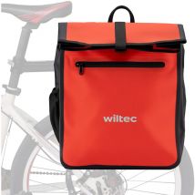Wiltec - Bolsa para bicicleta 22 l roja impermeable material pvc y poliéster con correa ajustable uso como bandolera ideal para portabultos traseros