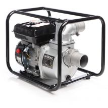 Bomba de aguas residuales a gasolina de 4kW bomba de agua caudal 48.000l/h toma de 80mm (3') - Wiltec