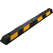 Wiltec - Butée de roue 165 x 16 x 10 cm – en Caoutchouc – 13,5 kg – avec Réflecteurs – Aide au stationnement Stop roues pour Parkings, Garages