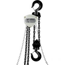 Wiltec Kettenzug bis 5 t, robuster Handkettenzug 3 m Hubhöhe, Tragmittel mit 3 m Lastkette, Hebezeug manuell, hochbelastbares Hebemittel