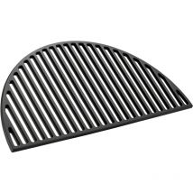 Wiltec - Parrilla semicircular de hierro fundido 55 x 26,5 x 0,9 cm para barbacoa, plancha de asar, accesorios bbq, rejilla de fundición para carne,