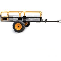 Wiltec - Remorque basculante – 1422 x 762 x 304 mm – capacité 450 kg – en Acier – avec Grille et Parois amovibles – pour Tondeuse autoportée atv