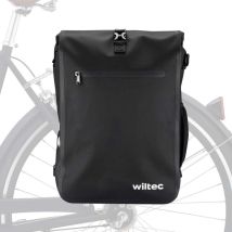 Sacoche sac à dos étanche pour porte-bagages noire – capacité de 25 l – en 600D tpu – avec compartiment pour ordinateur portable – pour vélos et