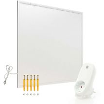 Wiltec Set calefactor infrarrojo 290W panel calefacción IR radiador eléctrico y termostato WLAN