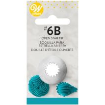 Wilton Beccucci In Acciaio Inox 6b Stella Aperta Cardata, Beccucci Sac A Poche, Piping Tip Riutilizzabile Per Decorare Torte, Cupcake, Biscotti, 