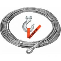 Winchmax - Wire Rope 26m x 12mm, Screw Fix. 1/2 inch Clevis Hook. For winches up to 17,500lb.