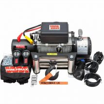 Winchmax - 13,500lb (6,123kg) 12v Military Grade Winch. 26m x 9.5mm Steel Rope, Twin Wireless Remote Controls.