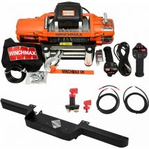 Winchmax - 13,500lb (6,123kg) 'sl Series' Original Orange 12v Winch. Defender Bumper, 26m x 9.5mm Steel Rope, Isolator.