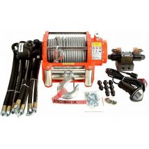 15,000lb (6,804kg) Original Orange Hydraulic Winch. 25m x 12 mm Steel Rope. 1/2 inch Clevis Hook. 24V Control System.