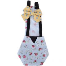 Windeln für Haustiere, Hühner und Enten, wasserdicht, atmungsaktiv, Gänsekleidung, Windel mit Schleife für Geflügel, Blaue Blume