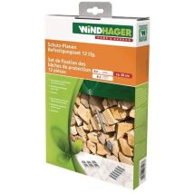 Protection de planches de protection – 6 ressorts de tension et 6 griffes en bois – Accessoire de bâche – WINDHAGER