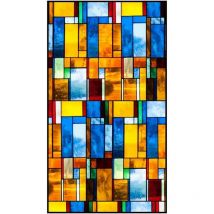 Window Film Self-Adhesive Stained Glass Stickers Window Light Transmission Anti-Peeping Window Paper Film Opaque Shading (40x100cm)