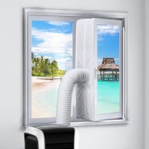 Window Seal for Mobile Air Conditioners 400 cm with Zip, Fastening Tapes, Adhesive Tape, Air Conditioning Window Seal, Waterproof, Easy to Install