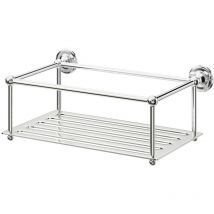 Windsor - 1930 Traditional Polished Chrome Wall Mounted Large Bottle Basket