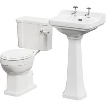Traditional 560mm Full Pedestal Basin and Toilet Suite - Windsor