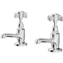 Traditional Polished Chrome Bath Taps Pair - Windsor