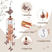 Windspiel Für Den Außenbereich Im Ausverkauf, Schmetterlings-windspiel Aus Aluminiumrohr Mit S-haken, Garten- Und Terrassendekoration, Einzugsgeschenk