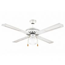 Kooper - ventilatore a soffitto windy 4 pale 60 w in acciaio e legno con lampada