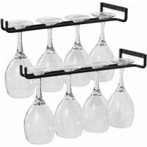 Wine Glass Holder, 2 pcs Wine Glass Holder Glass Holder with Screws, Hanging Durable Metal Wine Glass Holder Fits 4 Glasses for Kitchen, Bar,